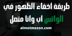 طريقة اخفاء الظهور في الواتس اب وانا متصل