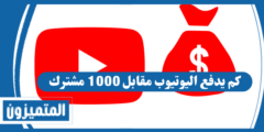 كم يدفع اليوتيوب مقابل 1000 مشترك